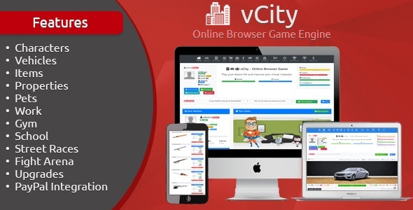vCity v1.6 – Online Browser Game Engine