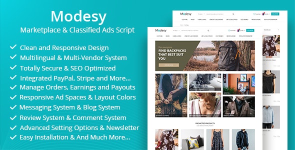 Modesy v1.5.3 – Marketplace & Classified Ads Script – nulled