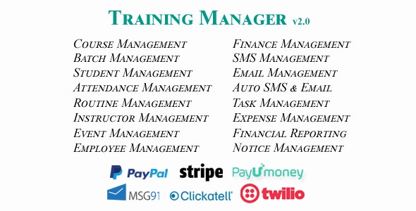 Training Manager v2.0 – Ultimate Training / Coaching / Learning Center Management System