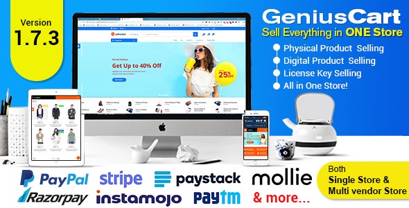 GeniusCart v1.7.3 – Single or Multivendor Ecommerce System – nulled