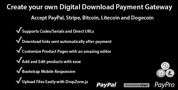 PayPro v1.3.0 – Your Own Digital Download Payment Gateway
