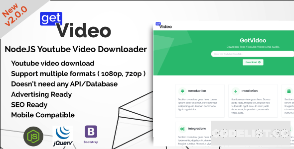 GetVideo v2.0.0 – NodeJS Youtube Video Downloader