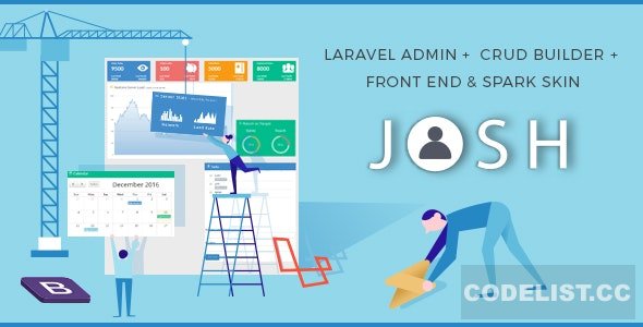Josh v7.1.8 – Laravel Admin Template + Front End + CRUD