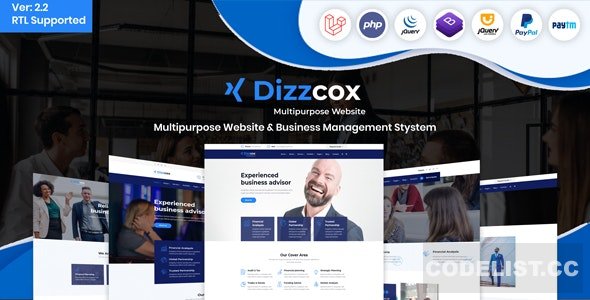 Dizzcox v2.2 – Multipurpose Website & Business Management System CMS