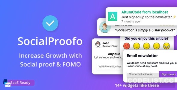 SocialProofo v1.7.7 – 14+ Social Proof & FOMO Notifications for Growth (SaaS Ready) – nulled