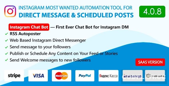 DM Pilot v4.0.8 – Instagram Chat Bot, Web Direct Messenger & Scheduled Posts – nulled