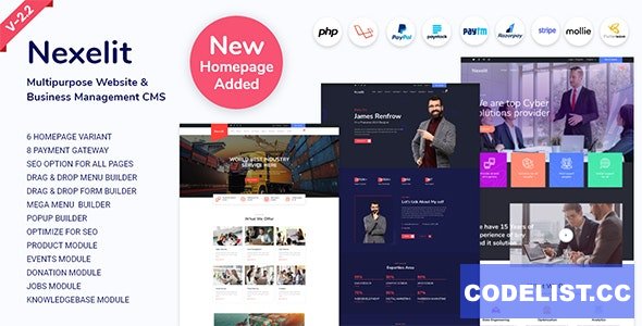 Nexelit v2.2 – Multipurpose Website & Business Management System CMS