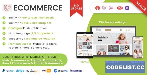 Laravel Ecommerce v1.0.22 – Universal Ecommerce/Store Full Website with Themes and Advanced CMS/Admin Panel
