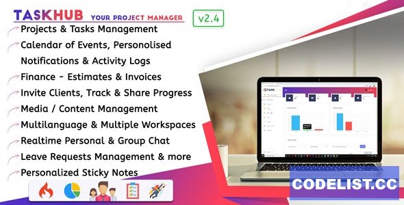 Taskhub v2.1 – Project Management, Finance, CRM Tool