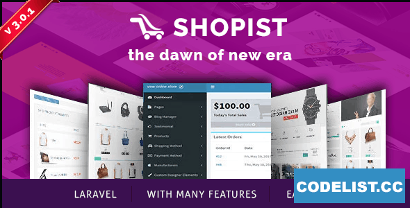 Shopist v3.0.0 – Laravel Multivendor eCommerce, CMS and Designer
