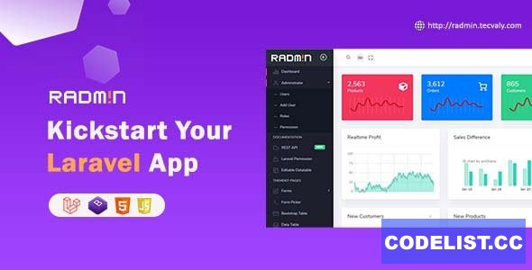 Radmin v2.6.0 – Laravel Admin starter with REST API, User Roles & Permission