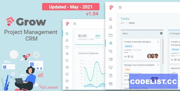 Grow CRM v1.04 – Laravel Project Management